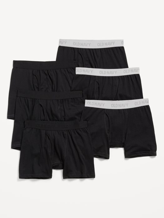 Solid Boxer-Brief Underwear 6-Pack for Boys