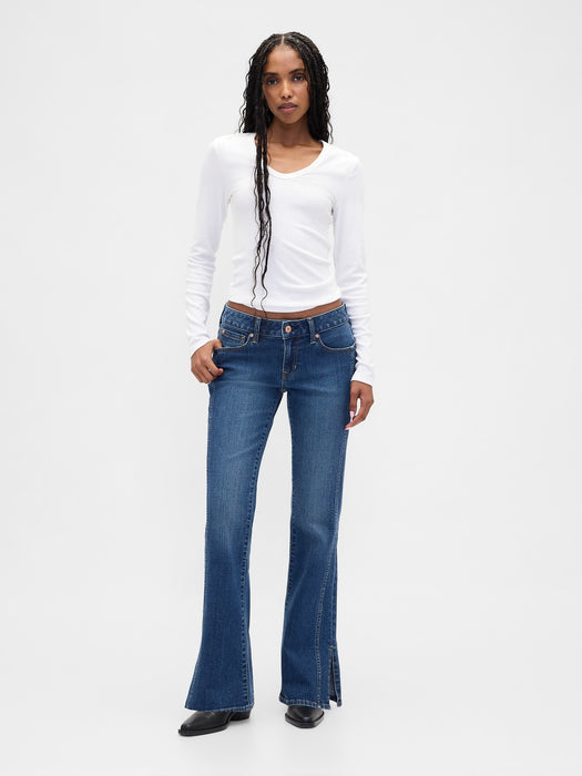 Low Rise Long & Lean Seamed Split-Hem Jeans