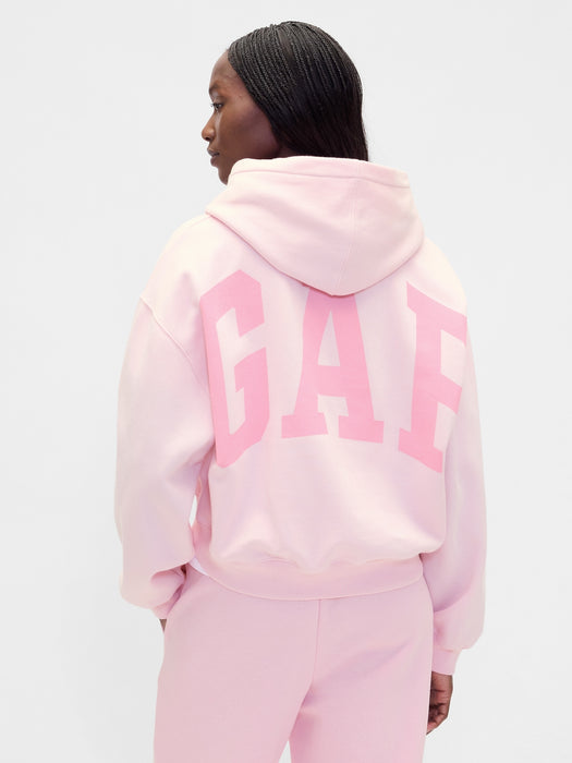 VintageSoft Crop Logo Hoodie