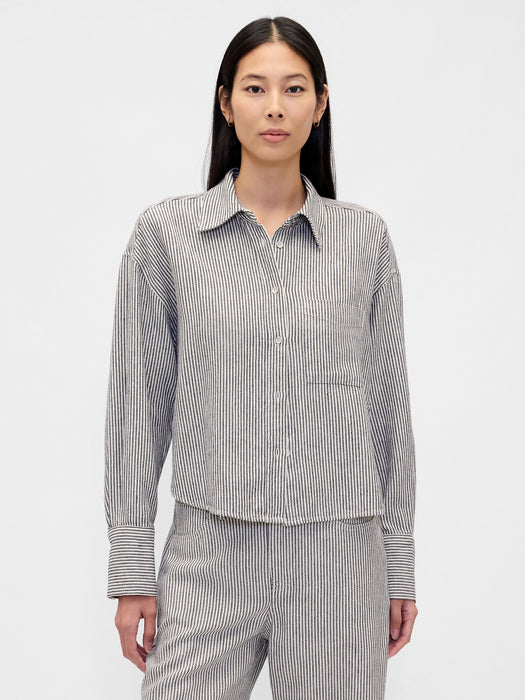 Linen-Cotton Oversized Shirt