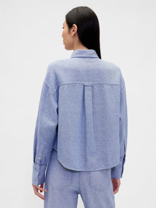Linen-Cotton Oversized Shirt