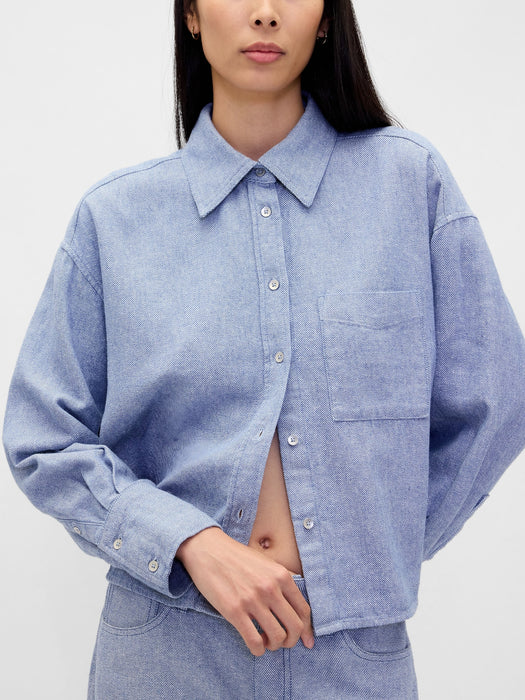 Linen-Cotton Oversized Shirt