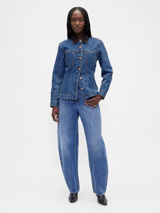 Fitted Longline Denim Jacket