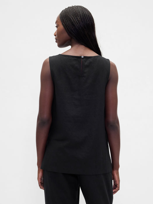 Linen-Blend Shell Tank Top