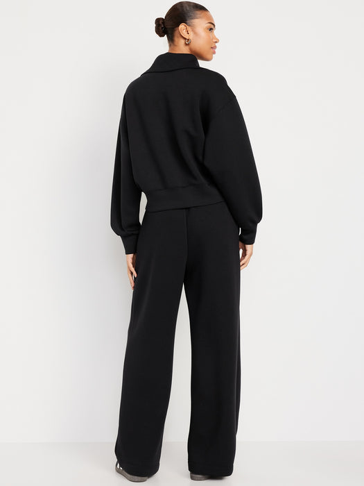 High-Waisted Bounce Fleece Wide-Leg Sweatpants