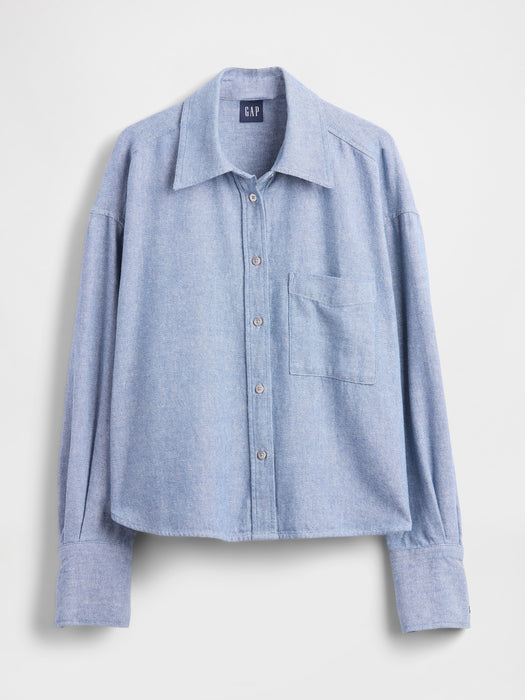 Linen-Cotton Oversized Shirt
