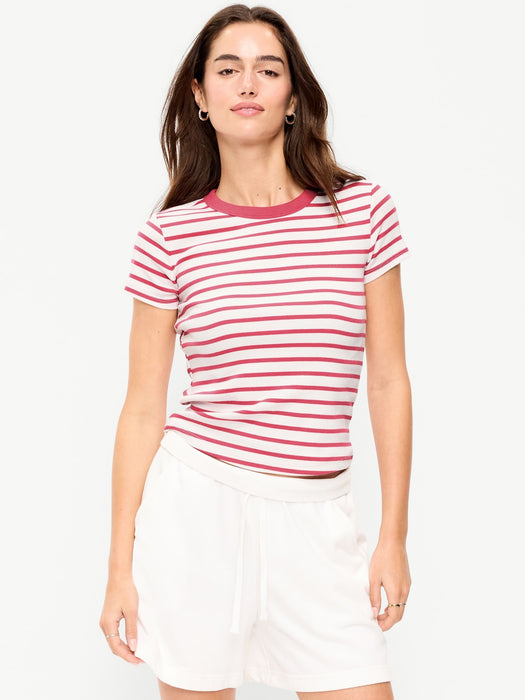 Snug Crop Ribbed T-Shirt