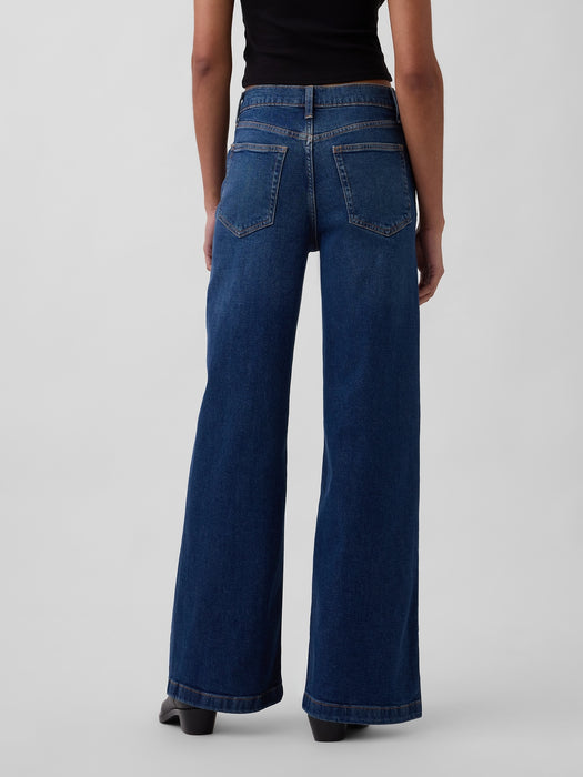 High Rise Stride Wide-Leg Jeans