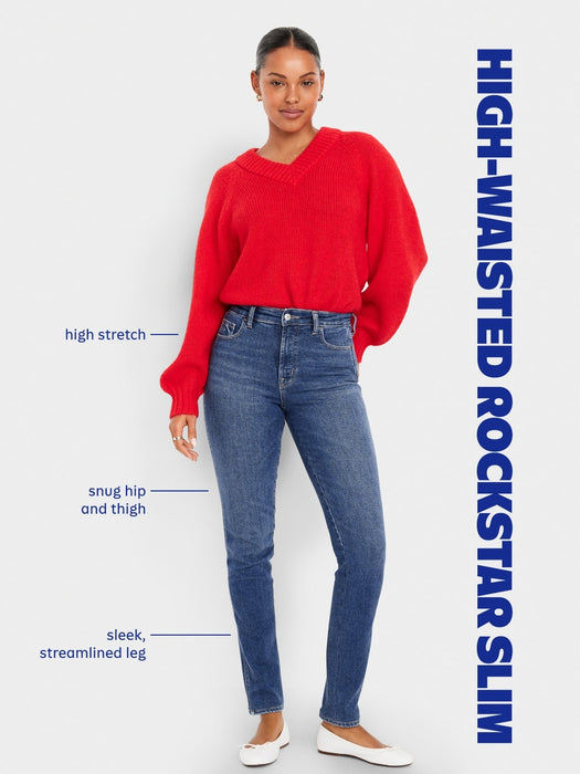 High-Waisted Slim Jeans