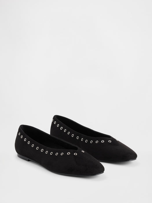 Vegan Suede Ballet Flats