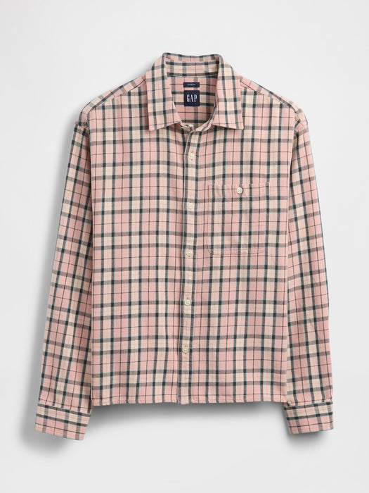 Twill Straight-Hem Shirt