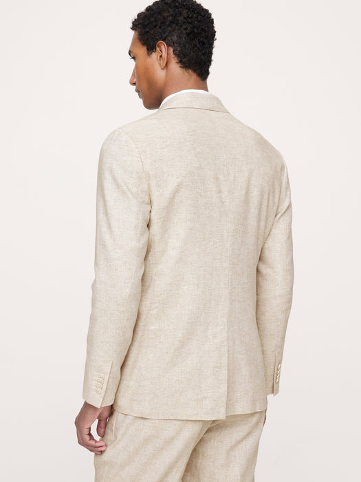 Herringbone Cotton-Linen Suit Jacket