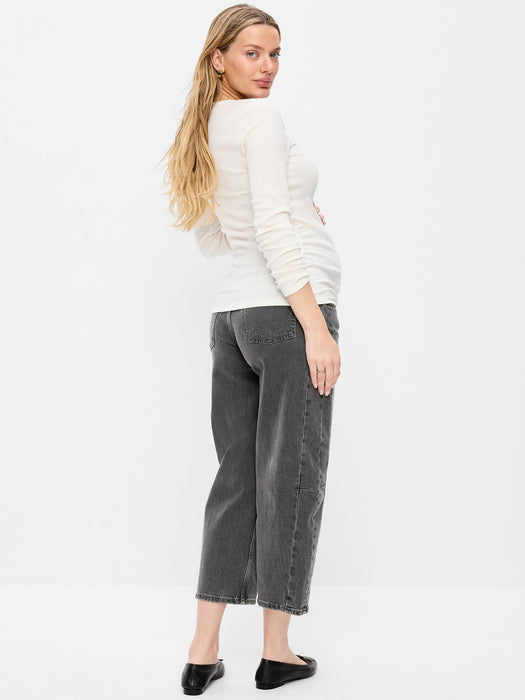 Maternity Full-Panel Barrel Ankle Jeans