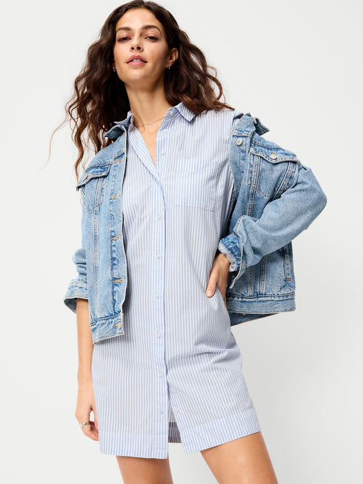 Button-Down Mini Shirt Dress