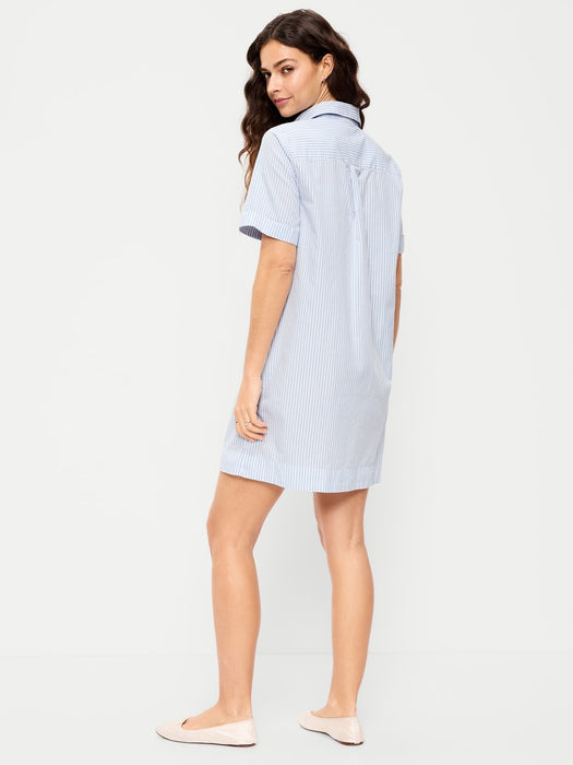 Button-Down Mini Shirt Dress