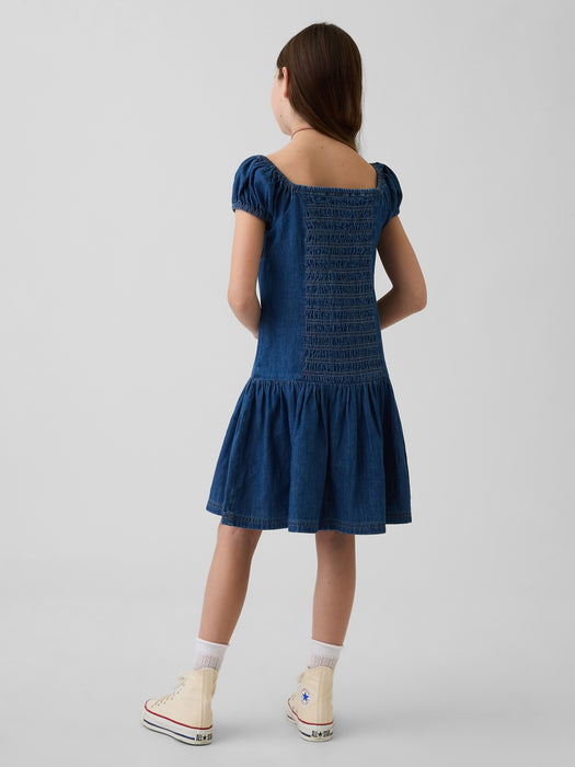 Kids Denim Drop-Waist Dress