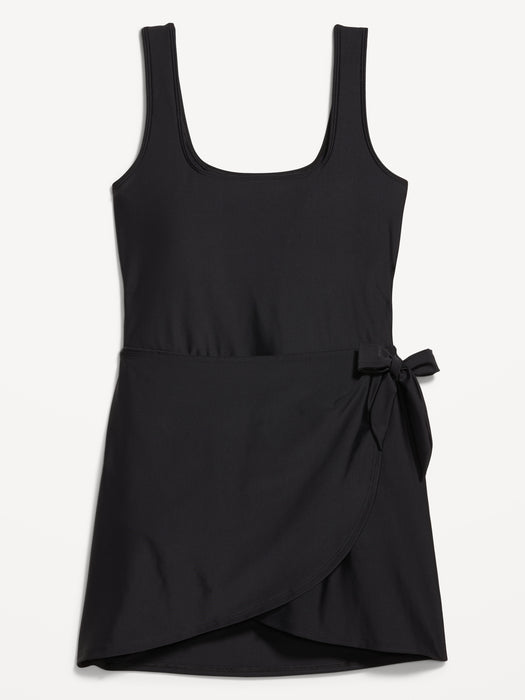 Matte Side-Tie Swim Dress