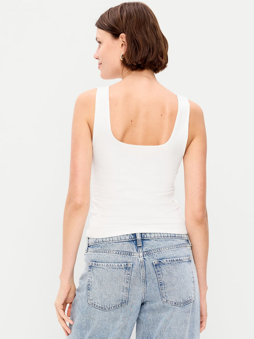 Hug Double-Layer Scoop-Neck Tank Top