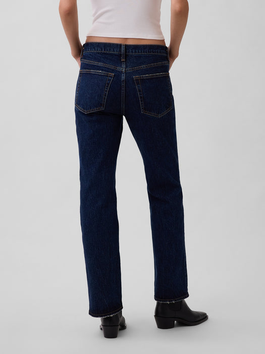 Mid Rise Relaxed Straight Jeans