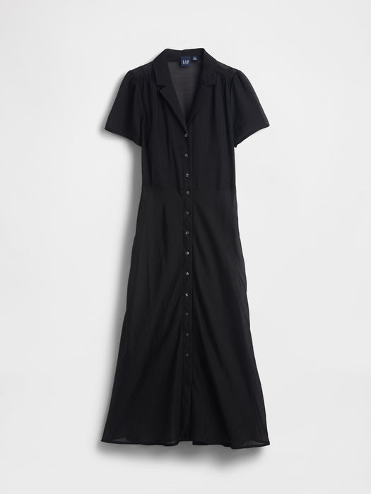 Sheer Midi Shirtdress