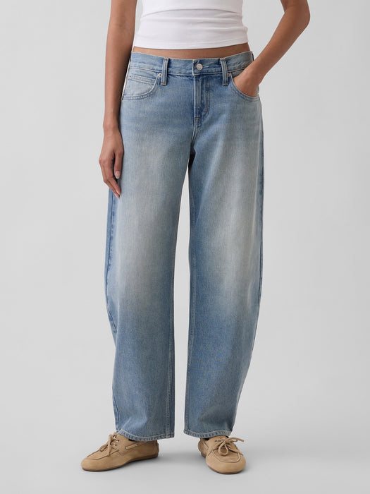 Low Rise Barrel Jeans