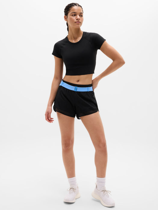 Mesh Racer Run Mid Rise 4" Short