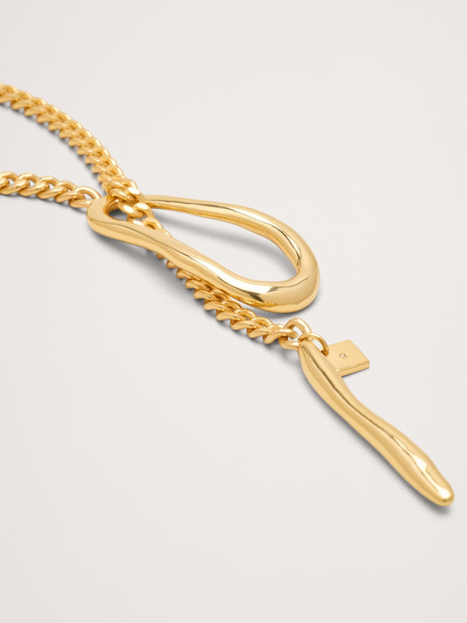 Abstract Oval Drop Necklace