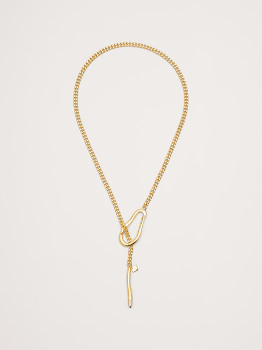 Abstract Oval Drop Necklace