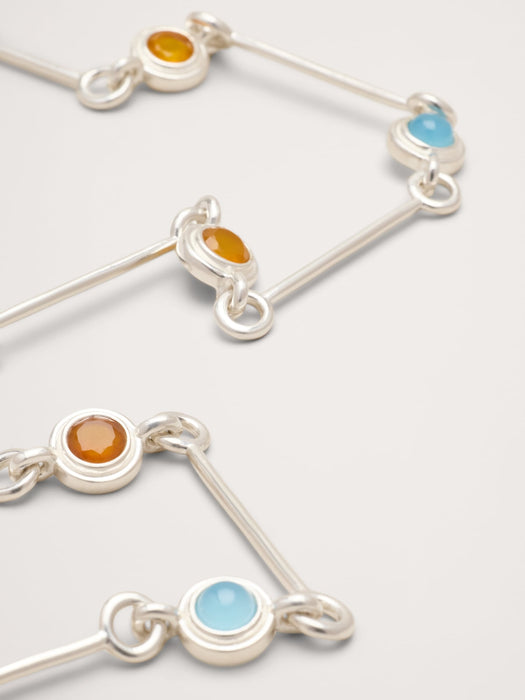 Circle Stone Link Necklace