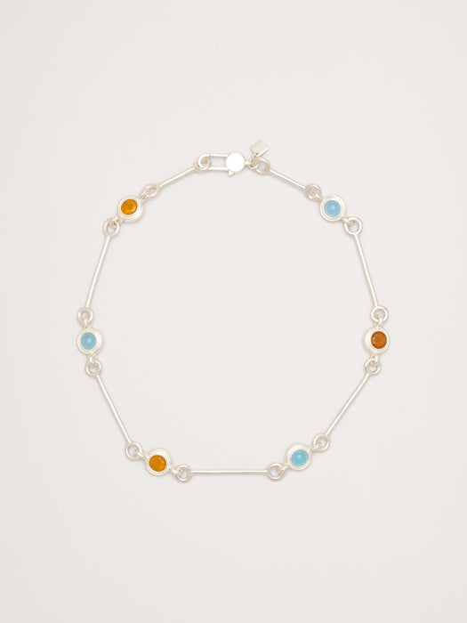 Circle Stone Link Necklace
