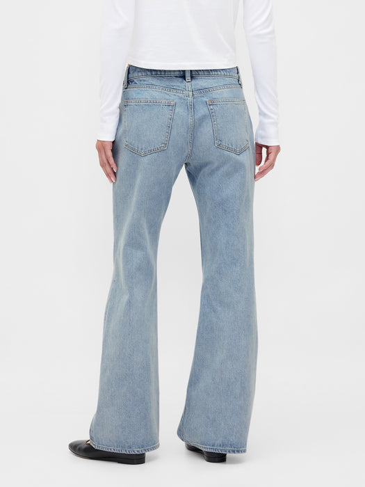 Mid Rise Rigid Relaxed Flare Jeans