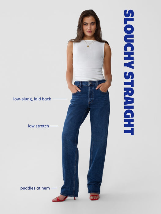 Mid-Rise Slouchy Straight Jeans