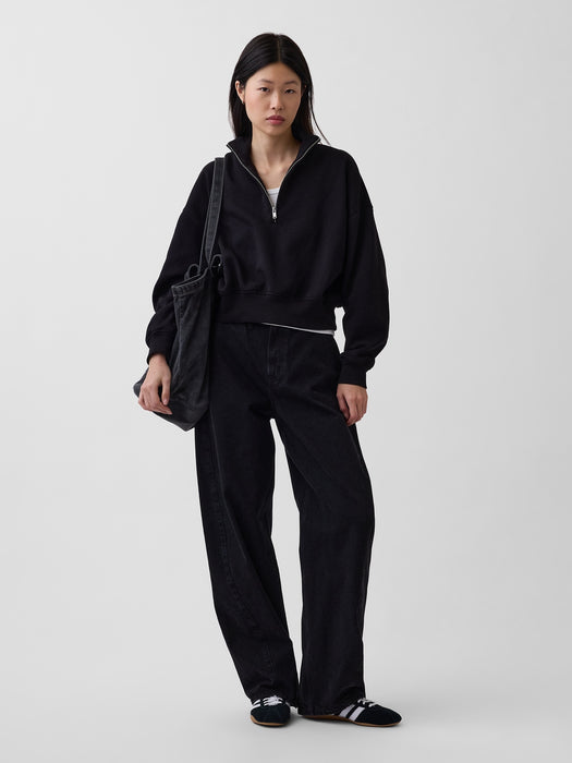 VintageSoft Oversized Half-Zip Wedge Pullover