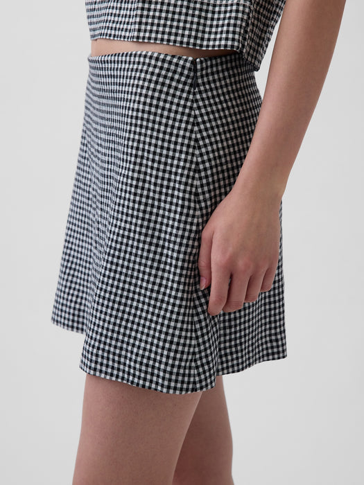 Linen-Blend Mini Skort