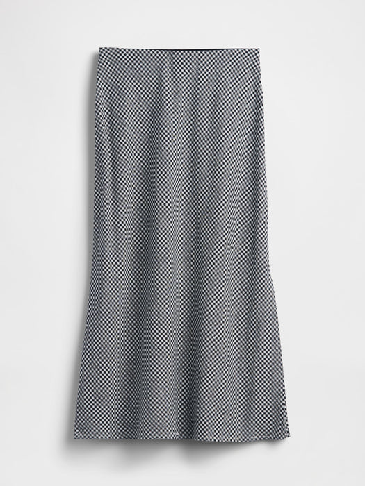 Linen-Blend Maxi Slip Skirt