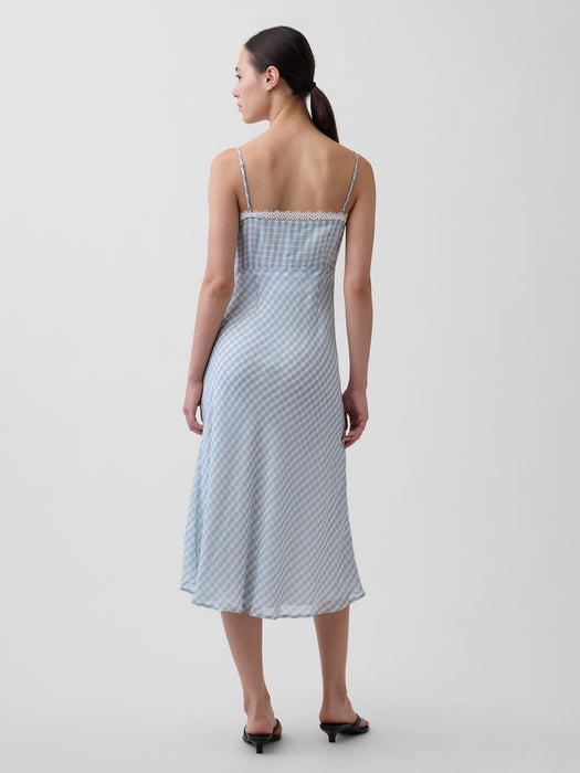 Gingham Midi Slip Dress