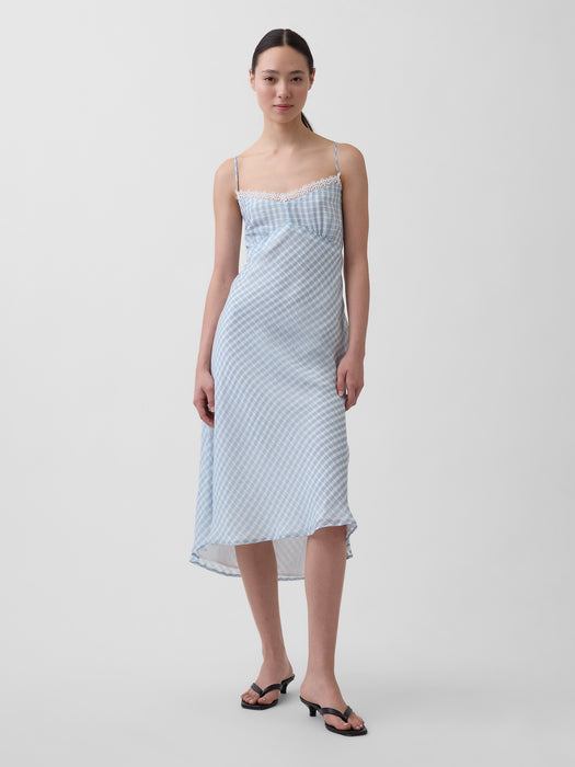 Gingham Midi Slip Dress