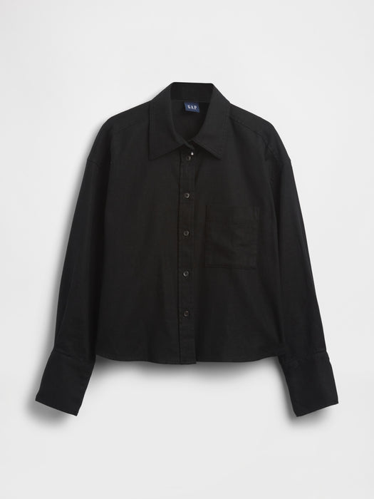 Linen-Cotton Oversized Shirt
