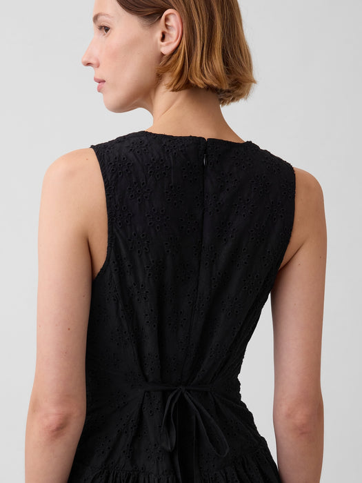 Eyelet Drop-Waist Maxi Dress