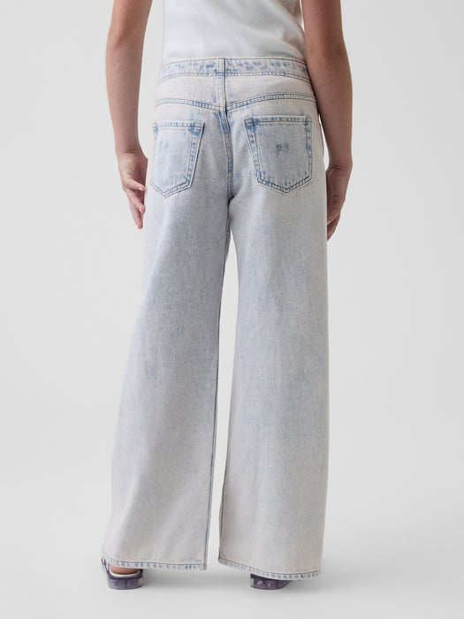 Kids Low Rise Stride Wide-Leg Jeans