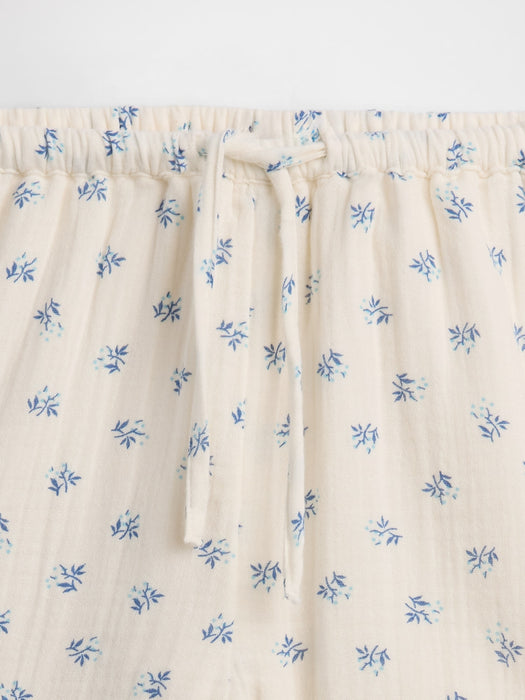 Kids Cotton Gauze Easy Ruffle Shorts
