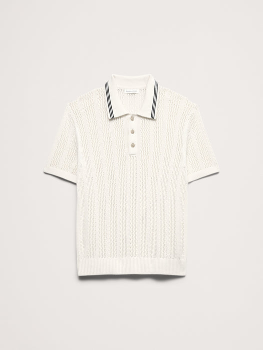 Cotton Zig-Zag Sweater Polo