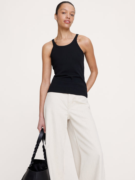 Ribbed Scoop-Neck Camisole
