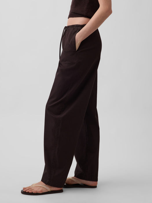 Poplin Easy Barrel Pants