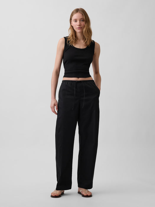 Poplin Easy Barrel Pants