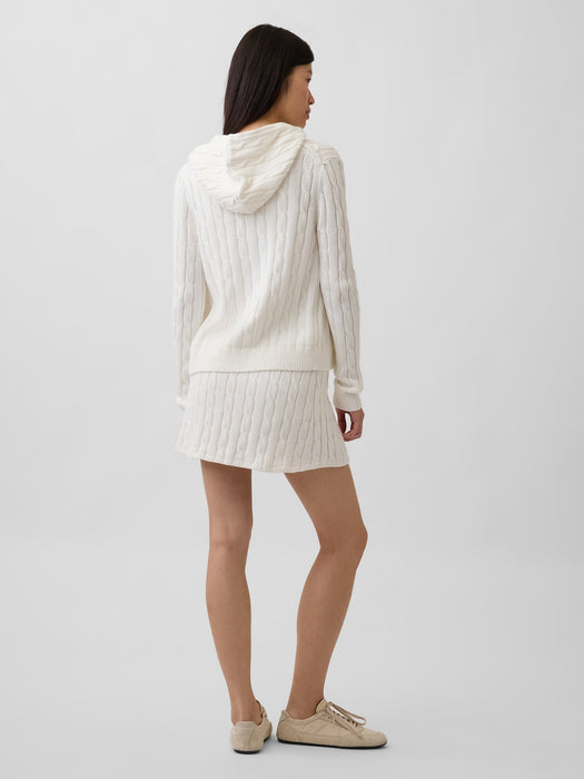 100% Cotton Cable-Knit Mini Skort