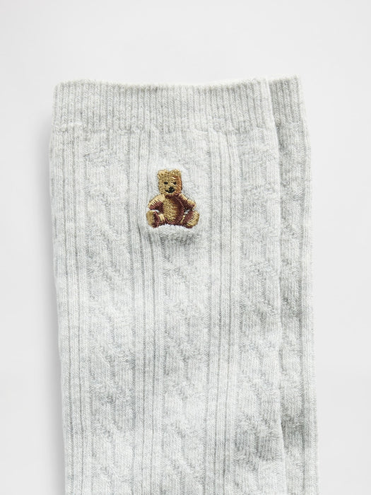 Brannan Bear Cable-Knit Crew Socks