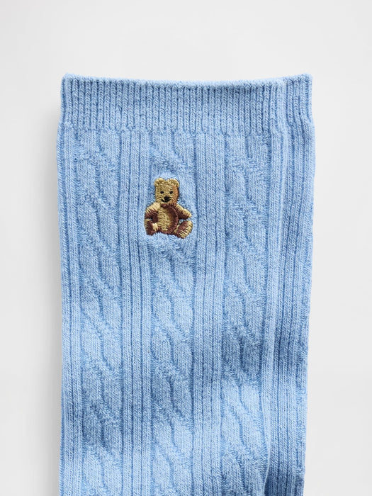 Brannan Bear Cable-Knit Crew Socks