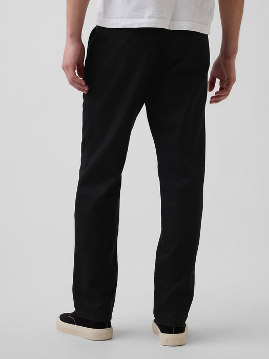 Linen-Cotton Relaxed Straight Trousers
