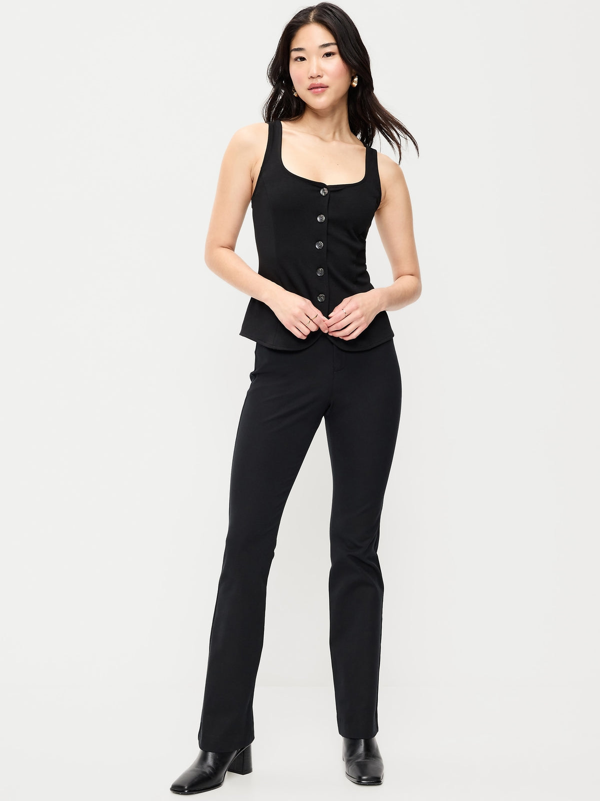pixie cut dress pants High-Waisted Flare — GAP (International) collection:made-for-summer Color:Blue Green Ombre Off The Shoulder Lace High waisted pixie flare hips 41